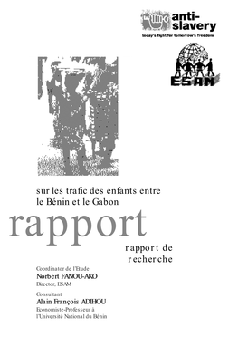 Sur Les Trafic Des Enfants Entre Le Bénin Et Le Gabon Rapport De