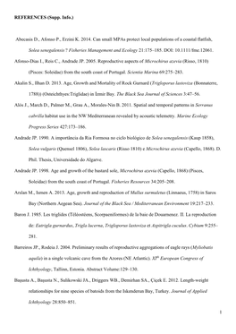 Abecasis D., Afonso P., Erzini K. 2014. Can Small Mpas Protect Local Populations of a Coastal Flatfish