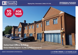 Detached Office Building Gross Internal Approx 13,706 Sq Ft (1273.8 Sq M)