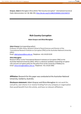 Rich Country Corruption” International Journal of Public Administration Vol