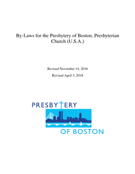 By-Laws for the Presbytery of Boston, Presbyterian Church (U.S.A.)