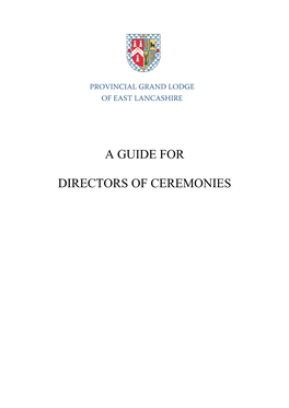 A Guide for Directors of Ceremonies