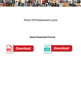 Terms of Endearment Lyrics