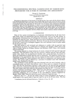 1958Apj. . .128 . .185C TWO-DIMENSIONAL SPECTRAL CLASSIFICATION by NARROW-BAND PHOTOMETRY for B STARS in CLUSTERS and ASSOCIATIO