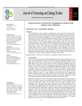 Characteristics of Butterfly (Lepidoptera) Fauna from Kabal