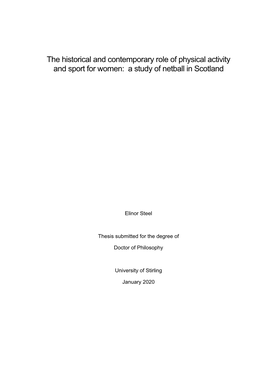 A Study of Netball in Scotland