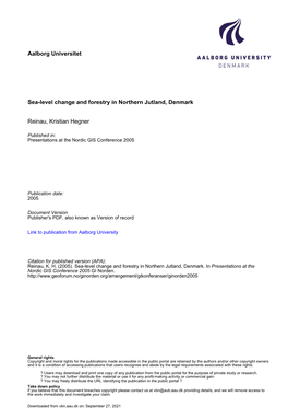 Sea-Level Change and Forestry in Northern Jutland, Denmark