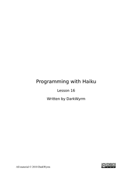 Programming with Haiku