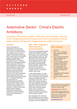 Automotive Sector: China's Electric Ambitions 1
