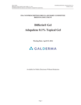 Differin® Gel Adapalene 0.1% Topical Gel