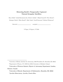 Detecting Earth's Temporarily Captured Natural Irregular Satellites