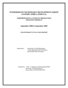 Intermediate Technology Development Group Eastern Africa (Itdg Ea)