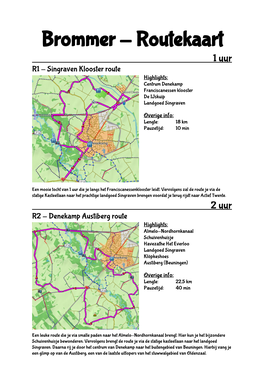 Brommer - Routekaart 1 Uur R1 - Singraven Klooster Route