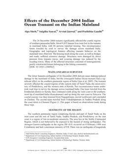 Effects of the December 2004 Indian Ocean Tsunami on the Indian Mainland