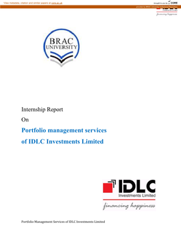 Portfolio Management Services of IDLC Investments Limited