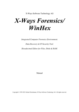 X-Ways Forensics & Winhex Manual