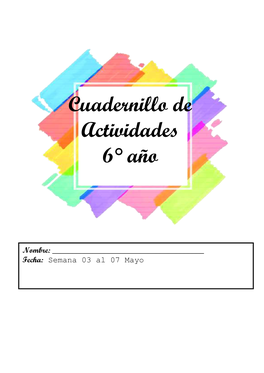 Cuadernillo De Actividades 6°