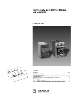 Intrinsically Safe Barrier Relays NY2 and 8501TO