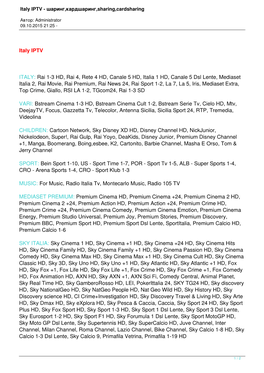 Italy IPTV - Шаринг,Кардшаринг,Sharing,Cardsharing