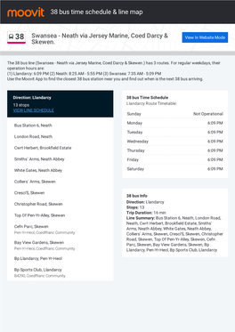 38 Bus Time Schedule & Line Route