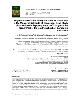 Organisation of Soils Along the Sides of Interfluves in the Western