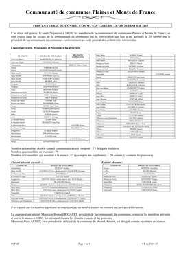 Compte-Rendu Du 26/01/2015