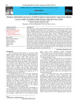 Analyze and Predict Processes of Deforestation Using Logistic