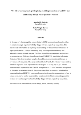 Exploring Social Representations of LGBTQ+ Law And