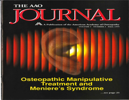 Osteopathic Manipulative Treatment and Meniere's Syndrome