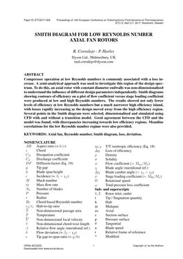 Smith Diagram for Low Reynolds Number Axial Fan Rotors