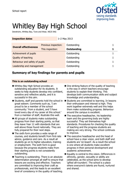 Whitley Bay High School Deneholm, Whitley Bay, Tyne and Wear, NE25 9AS