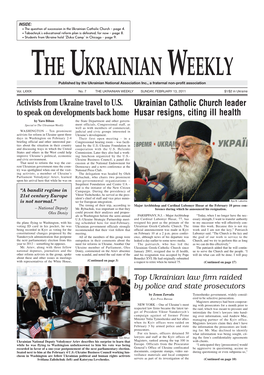 Ukrainian Catholic Church Leader Husar Resigns, Citing Ill Health