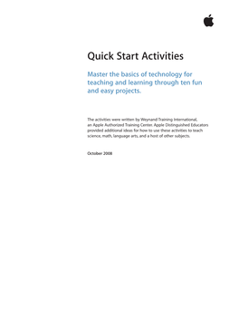 Quick Start Activities