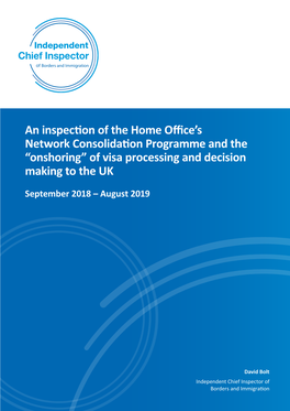 An Inspection of the Home Office's Network Consolidation