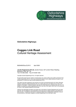 Cogges Link Road Cultural Heritage Assessment