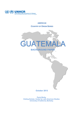 Guatemala Background Paper