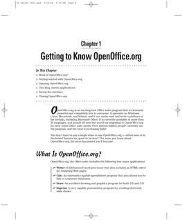 Getting to Know Openoffice.Org