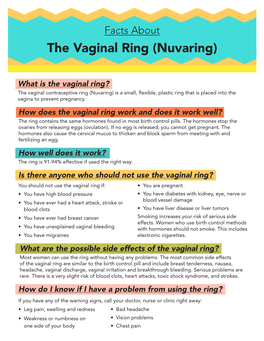 The Vaginal Ring (Nuvaring)