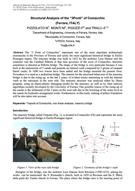 Structural Analysis of the “3Ponti” of Comacchio (Ferrara, ITALY