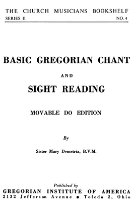 Basic Gregorian Chant Sight Reading