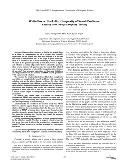 White-Box Vs. Black-Box Complexity of Search Problems: Ramsey and Graph Property Testing