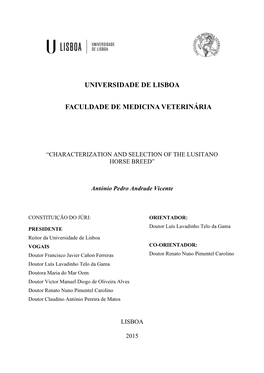 Universidade De Lisboa Faculdade De Medicina Veterinária