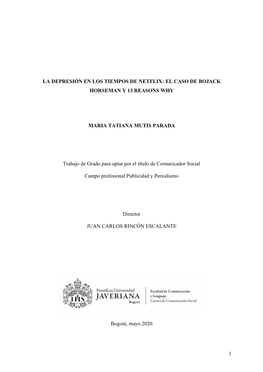 1 La Depresión En Los Tiempos De Netflix: El Caso De
