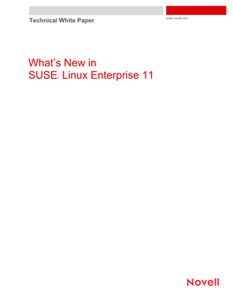 What's New in SUSE® Linux Enterprise 11