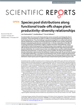 Species Pool Distributions Along Functional Trade-Offs Shape