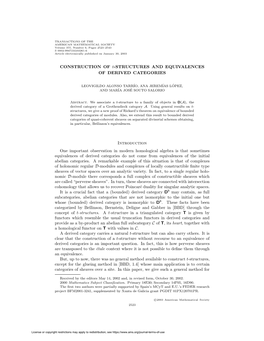 CONSTRUCTION of T-STRUCTURES and EQUIVALENCES of DERIVED CATEGORIES