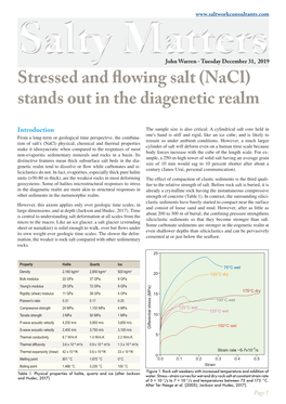 Warren, J. K. Stressed and Flowing Salt (Nacl) Stands out in the Diagenetic