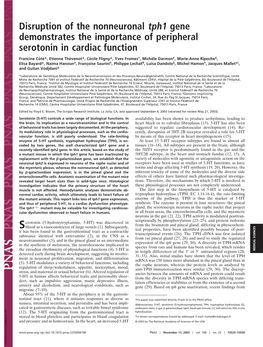 Disruption of the Nonneuronal Tph1 Gene Demonstrates the Importance of Peripheral Serotonin in Cardiac Function