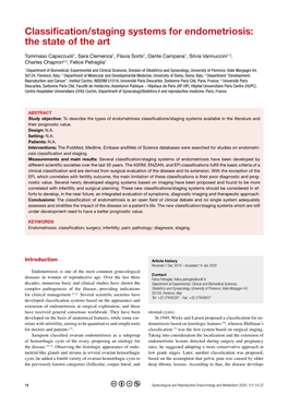 Classification/Staging Systems for Endometriosis: the State of the Art