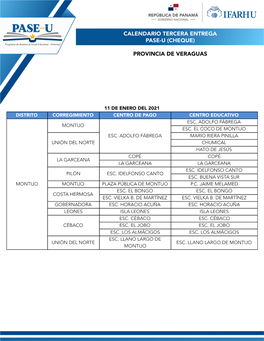 (Cheque) Provincia De Veraguas